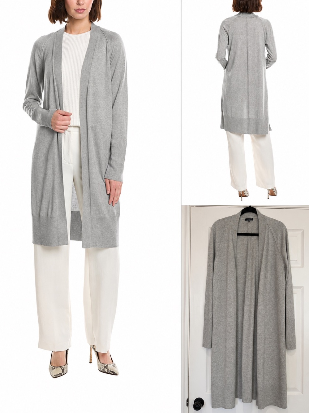 LAFAYETTE 148 NEW YORK OPEN FRONT CASHMERE & SILK-BLEND CARDIGAN